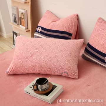 Conjuntos de cama de flanela de inverno com leite infantil rosa